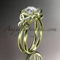 14kt yellow gold butterfly engagement ring, moissanite center stone ADLR330