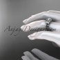14kt white gold butterfly engagement ring, with moissanite center stone ADLR330