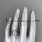 14kt white gold butterfly engagement ring, with moissanite center stone ADLR330