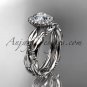 14kt white gold diamond leaf and vine wedding set, engagement set ADLR337