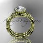 14kt yellow gold diamond leaf and vine wedding set, engagement set ADLR337