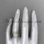 14kt yellow gold diamond leaf and vine wedding set, engagement set ADLR337