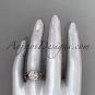 14kt rose gold diamond leaf and vine wedding set, engagement set ADLR337
