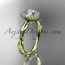 14kt yellow gold diamond leaf and vine wedding ring, engagement ring ADLR337