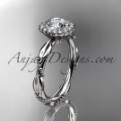 14kt white gold diamond leaf and vine wedding ring, engagement ring ADLR337