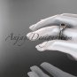 14kt rose gold diamond engagement ring, wedding band with a Black Diamond center stone ADLR321