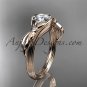 Unique 14kt rose gold diamond floral engagement ring ADLR324