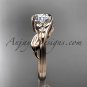 Unique 14kt rose gold diamond floral engagement ring ADLR324