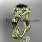 14kt yellow gold engagement ring, with black diamond center stone ADLR327