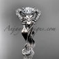 Platinum diamond unique engagement ring with moissante center stone ADLR326