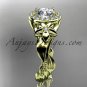 14kt yellow gold diamond unique engagement ring,with moissanite center stone ADLR326