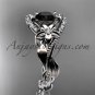 4kt white gold diamond unique engagement ring,wedding ring with black diamond center stone ADLR326