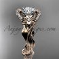 14kt rose gold diamond unique engagement ring,wedding ring with moissanite center stone ADLR326