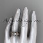 14kt rose gold diamond unique engagement ring,wedding ring with moissanite center stone ADLR326