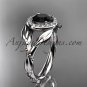 14kt white gold engagement ring with black diamond center stone ADLR328
