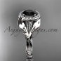 14kt white gold engagement ring with black diamond center stone ADLR328