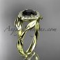 14kt yellow gold engagement ring, with black diamond center stone ADLR328