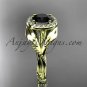 14kt yellow gold engagement ring, with black diamond center stone ADLR328
