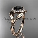 14kt rose gold engagement ring, with black diamond center sotne ADLR328
