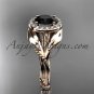 14kt rose gold engagement ring, with black diamond center sotne ADLR328