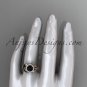 14kt rose gold engagement ring, with black diamond center sotne ADLR328