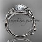 14kt white gold diamond unique engagement ring, wedding ring ADLR326