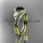 14kt yellow gold diamond engagement set with black diamond center stone, ADLR334