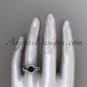 14kt white gold diamond engagement set with black diamond center stone ADLR334