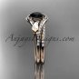 14kt rose gold diamond engagement set with black diamond center stone ADLR334