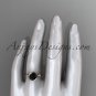 14k rose gold diamond wedding ring,engagement ring with Black Diamond center stone ADLR23