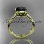14k yellow gold diamond wedding ring,engagement ring with Black Diamond center stone ADLR24