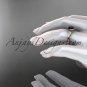 14k rose gold diamond wedding ring,engagement ring with Black Diamond center stone ADLR24