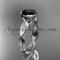 14k white gold diamond wedding ring,engagement ring with Black Diamond center stone ADLR24