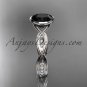 14k white gold diamond wedding ring,engagement ring with Black Diamond center stone ADLR24