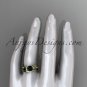 14k yellow gold diamond wedding ring set,engagement ring set with Black Diamond center stone ADLR31S