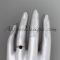 14k rose gold vine and leaf engagement ring with Black Diamond center stone ADLR34