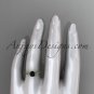 14k yellow gold vine and leaf engagement ring with Black Diamond center stone ADLR34