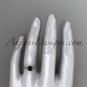 Platinum  vine and leaf engagement ring with Black Diamond center stone ADLR34