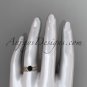 14k rose gold diamond wedding ring, engagement set with a Black Diamond center stone ADLR34S