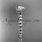 Platinum vine and leaf engagement ring with Moissanite center stone ADLR34