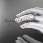 Platinum vine and leaf engagement ring with Moissanite center stone ADLR34
