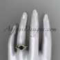 14kt yellow gold diamond engagement ring with black diamond center stone ADLR334