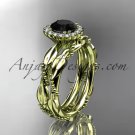 14kt yellow gold engagement set with a black diamond center stone ADLR337A