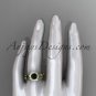 14kt yellow gold engagement set with a black diamond center stone ADLR337A