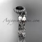 14kt white gold engagement set with a black diamond center stone ADLR337A