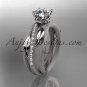 14kt white gold diamond leaf and vine wedding ring,engagement ring ADLR329