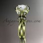 14kt yellow gold butterfly engagement ring, white sapphire center stone ADLR330