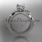 14kt white gold diamond leaf and vine wedding ring,engagement ring ADLR329