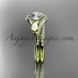 14kt yellow gold diamond leaf wedding set, engagement set ADLR334