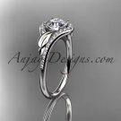 Platinum diamond leaf wedding ring, engagement ring ADLR334